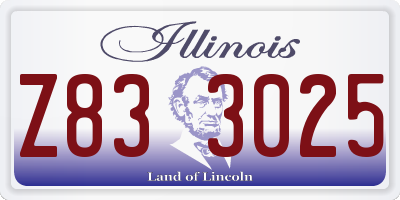 IL license plate Z833025