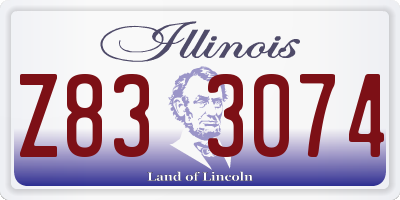 IL license plate Z833074
