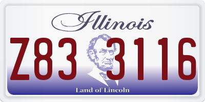 IL license plate Z833116