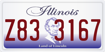 IL license plate Z833167