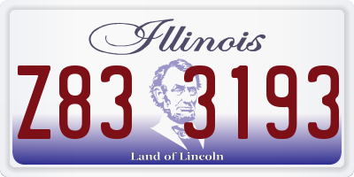 IL license plate Z833193