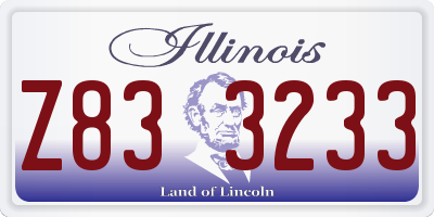 IL license plate Z833233