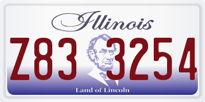 IL license plate Z833254
