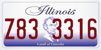IL license plate Z833316