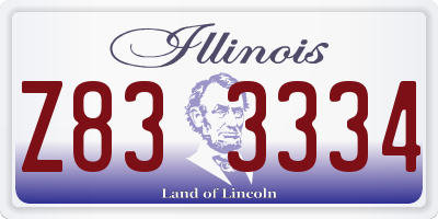 IL license plate Z833334