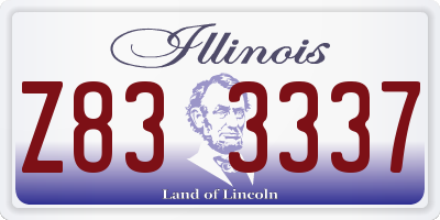 IL license plate Z833337