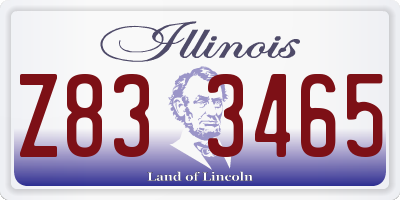 IL license plate Z833465