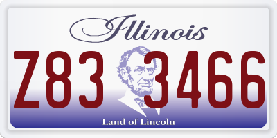 IL license plate Z833466