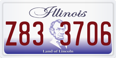 IL license plate Z833706