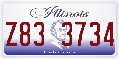 IL license plate Z833734