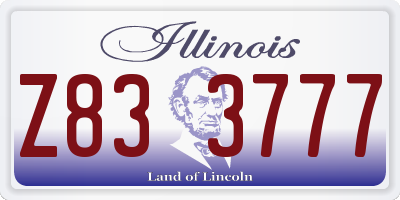 IL license plate Z833777