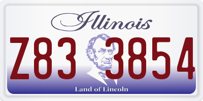 IL license plate Z833854