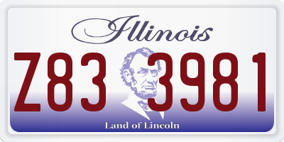 IL license plate Z833981