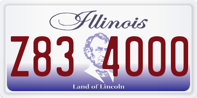 IL license plate Z834000
