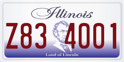 IL license plate Z834001