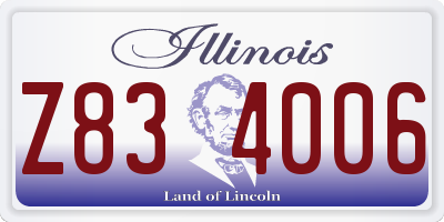 IL license plate Z834006