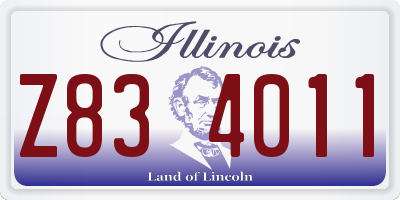 IL license plate Z834011