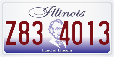 IL license plate Z834013