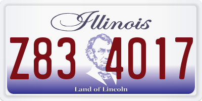 IL license plate Z834017