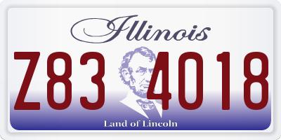 IL license plate Z834018