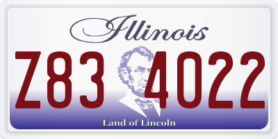 IL license plate Z834022