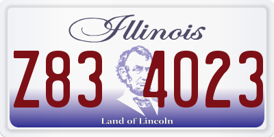 IL license plate Z834023