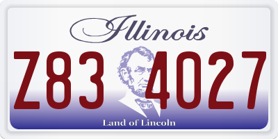 IL license plate Z834027