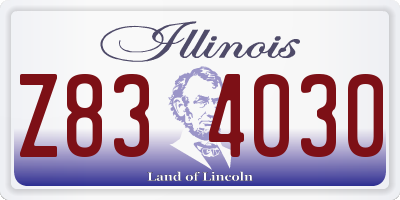 IL license plate Z834030