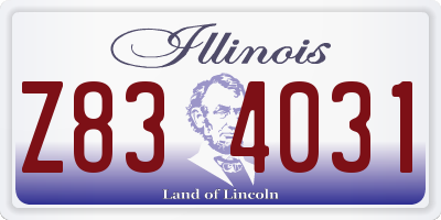 IL license plate Z834031