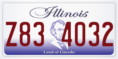 IL license plate Z834032