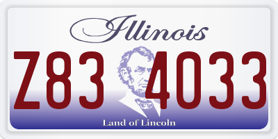 IL license plate Z834033