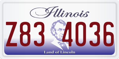 IL license plate Z834036