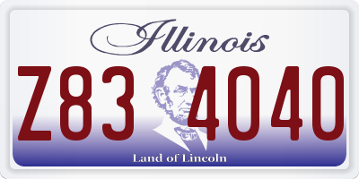 IL license plate Z834040