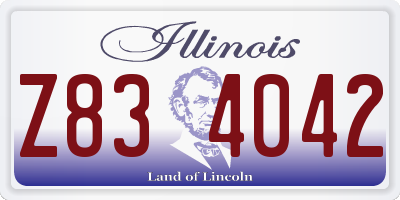 IL license plate Z834042