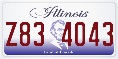 IL license plate Z834043