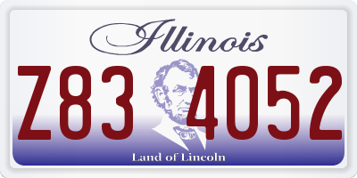 IL license plate Z834052