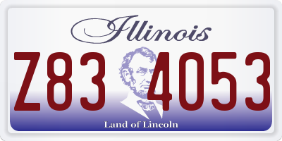 IL license plate Z834053