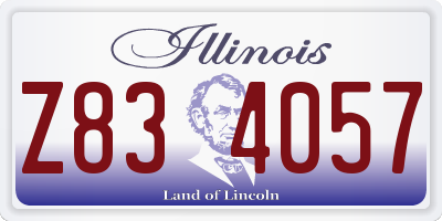 IL license plate Z834057