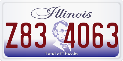 IL license plate Z834063