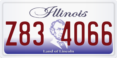 IL license plate Z834066