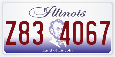 IL license plate Z834067
