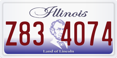IL license plate Z834074