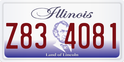 IL license plate Z834081