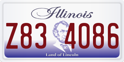 IL license plate Z834086