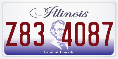 IL license plate Z834087