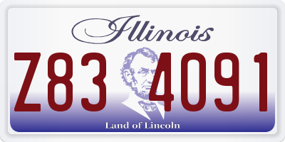 IL license plate Z834091