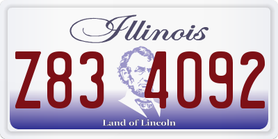 IL license plate Z834092