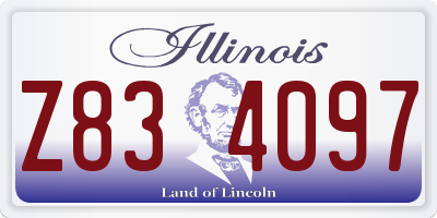 IL license plate Z834097