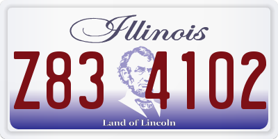 IL license plate Z834102
