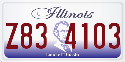 IL license plate Z834103